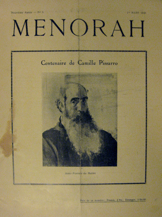 « Le centenaire de Pissarro », Menorah, mars 1930.